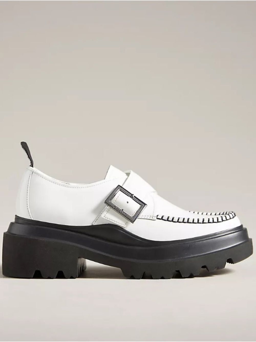 G H BASS Loafers NEW Ella Platform Derby Anthropologie White Leather 9.5